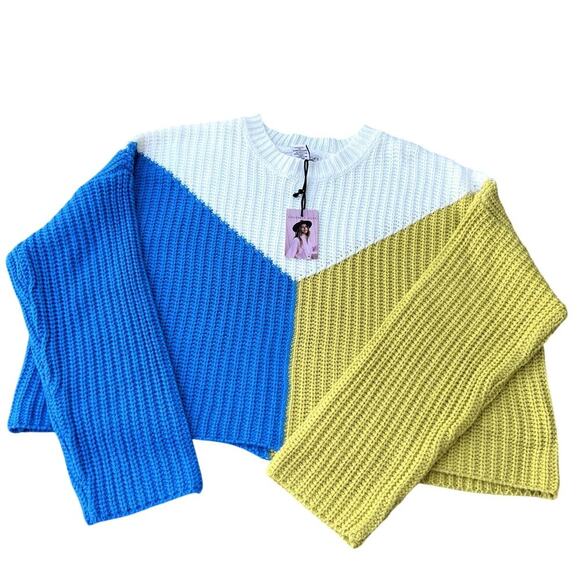 Sincerely Jules color block sweater, crewneck, women's S, NWT - Picture 2 of 9